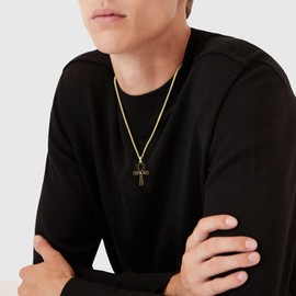 CUPENDA Ankh Necklace Sterling Silver Gold Ankh Cross Pendant Necklace Ancient Egyptian Jewellery Gifts for Men Women