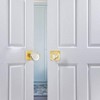 HIEMEY 2 Pcs Glass Dummy Door Knobs Interior, Gold Crystal