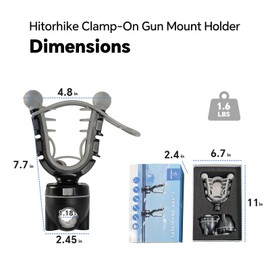 HITORHIKE ATV Gun Rack 3 Adjustable Levels Clamp-on Gun Mount Holder 3 for ATV/UTV/Boat/Bicycle/Motorcycle/Golf Cart Holds Bows/Axes/Shovels/Rifles