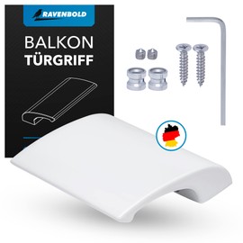 RAVENBOLD Balcony Door Handle for Outdoor Use, Extremely Stable Patio Door, Pull Handle, Made of Aluminium, Handle for Balcony Door (White)