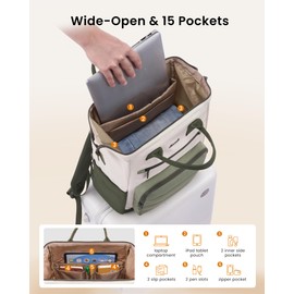 LOVEVOOK Puffer Laptop Backpack for Women, 17 Inch Work Backpack purse for Nurse Teacher, College Back to School Bookbag for Teen Girls, Personal Item Travel Bag Computer Daypack for Daily Commute