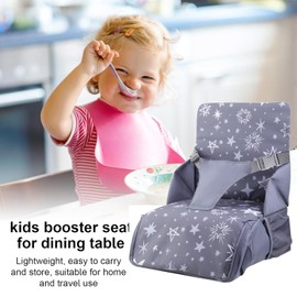 HEYOUTH Booster Seat Chair, Child Booster Seat, Travel Highchair, Children's Seat Cushion, 3-Point Strap Chair, Foldable, Chair Raiser Converts into Portable Carry Bag or Changing Bag
