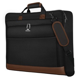 MATEIN Suit Garment Bag for Travel, Large Garment Bags for Hanging Clothes Travel, Foldable Suit Carrier with Shoulder Strap For Business, Premium 2 in 1 Hanging Suitcase Luggage, Black Brown