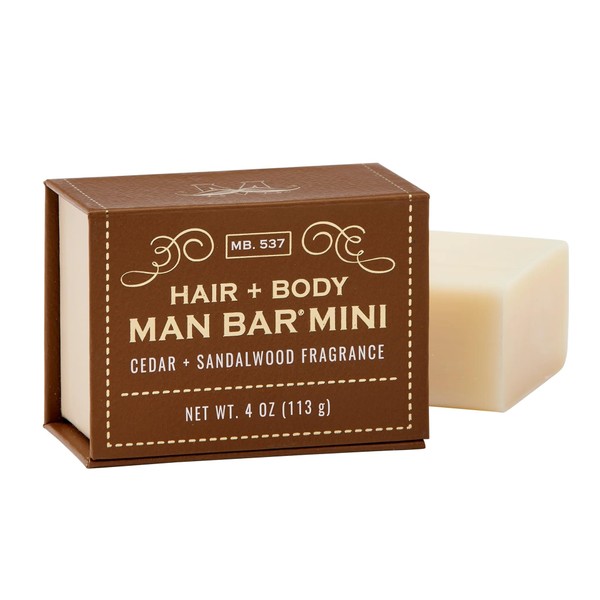 San Francisco Soap Hair and Body Mini-Bar 4oz (Cedar and Sandalwood) - No Harmful Chemicals - Good for All Skin Types - Made in the USA