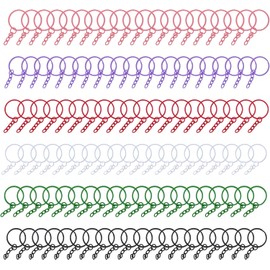 Nivofu Juego de 200 Piezas Llaveros con Cadena, Anillos Abiertos, Aros Para Llavero, Accesorios para Hacer Joyería DIY, Pulseras, Collares, Llaveros y Manualidades, Argolla 5 cm x 2.5 cm, colores