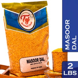TAJ Premium Indian Masoor Dal, Red Lentils (2-Pounds)