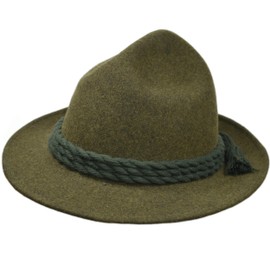 Melegari Meran Hut Tyrolean Hat | Traditional Tyrolean Cord | Country and City Hat | Alpine Hat | Men and Women | Summer/Winter, Green Loden, 7 1/8