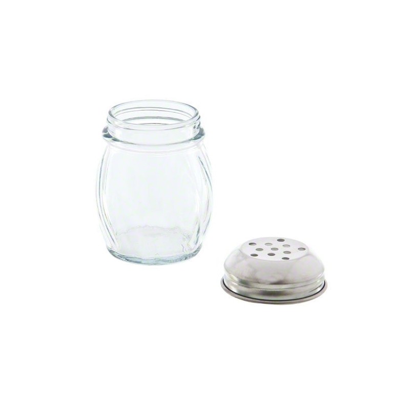 Great Credentials Grated Cheese or Red Pepper Swirl Glass Shaker