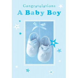 Piccadilly Greetings Traditional Baby Card Baby Boy - 7 x 5 inches