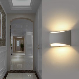 ChangM Modern Wall Sconce Set of 2 LED Wall Lamp 7W Warm White 2700K Up and Down Indoor Plaster Wall Lamps 100V-240V for Living Room Bedroom Hallway Conservatory(with G9 Bulbs)