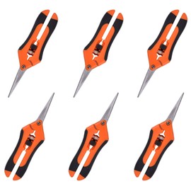 GROWNEER 6 Packs Pruning Shears Gardening Hand Pruning Snips with Straight Stainless Steel Precision Blades