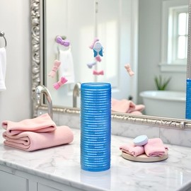 Blue Self Grip Hair Rollers, Heatless Hair Roller Sets with Clips for Long Medium Short Thick Fine Thin Hair Volume Hair Rollers