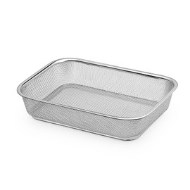 Export Store Rust Proof Stainless Steel Expanding Mesh Sink Strainer Rectangular Retractable Fruit Vegetable Drain Basket/Fridge Basket. (Pack Of 1)