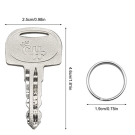 XYQMLY 5 Pcs 601 Ignition Key, Heavy Duty, Stainless Steel, Manual Operation, Silver, Compatible with Sany Mini Excavator, Broderson Crane, Polaris Snowmobile