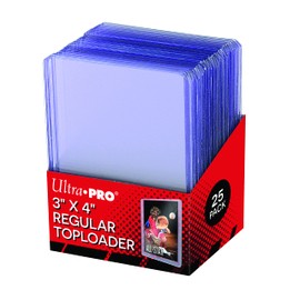 Ultra Pro 3" X 4" Clear Regular Toploader 25ct TopLoaders for Cards Baseball Card Protectors Hard Plastic Hard Card Sleeves Toploader Card Protectors Card TopLoaders
