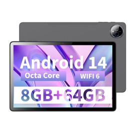 Veidoo 10.1-Inch Tablet, 8 GB RAM 64GB ROM（Included 4GB Virtual Memory 1TB Expandable, Android 14 Tablets with Octa-Core Processor, WiFi 6, IPS HD Touchscreen, Dual Camera, Bluetooth 5.0, GPS