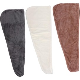 3 Piezas Toallas para Secado Rápido de Cabello Gorro Absorbente de Coral de Microfibra Secado para Tipo de Cabello Uso Baño Gimnasio Colores Gris Oscuro