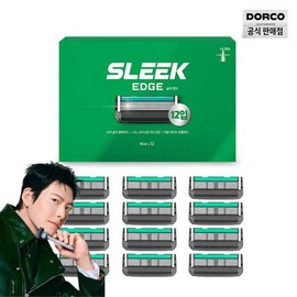 Dorco Sleek edge razor blade 12-piece set / 슬릭 엣지 면도날 12입 세트