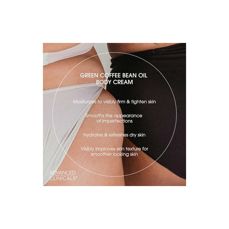 Advanced Clinicals Green Coffee Bean Oil Thermo-firming Body Cream 16oz