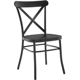 Crosley Furniture CF500620-MB Camille Metal Dining Chair, Set of 2, Matte Black