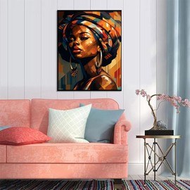 XTXGERL Paint by Numbers African American for Adults, Acrylic Oil Painting by Number Kits for Beginner with Brushes Art Crafts Canvas for Home Decor 16x20 inch / 40x50 cm