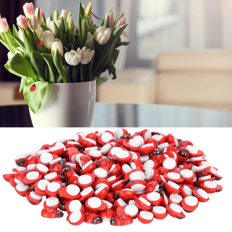 300Pcs Tiny Simulation Ladybugs Self Adhesive Painted Ladybugs Sticker