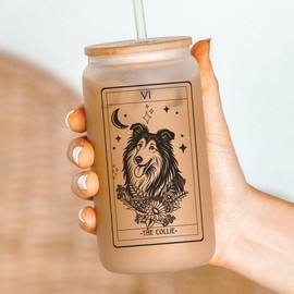 Dog Tarot Card Tumblers, dog mom tumbler,:_Rough Collie