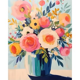 Arttoplus Flowers Paint by Numbers Kit for Adults-Flowers in a Vase Adult Paint by Number Kits on Canvas,DIY Oil Painting by Number for Gift Home Wall Decor(16x20inch)