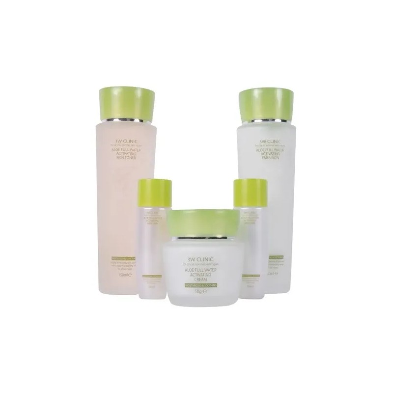 Set 3W Clinic Aloe Vera Skincare Coreano DíaNoche Piel Seca