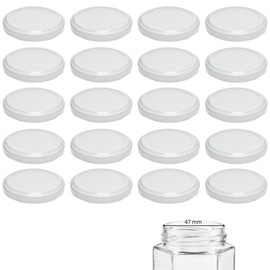 mikken 20 x Twist-Off Replacement Lids 58/6 cm for Jam Jars, White