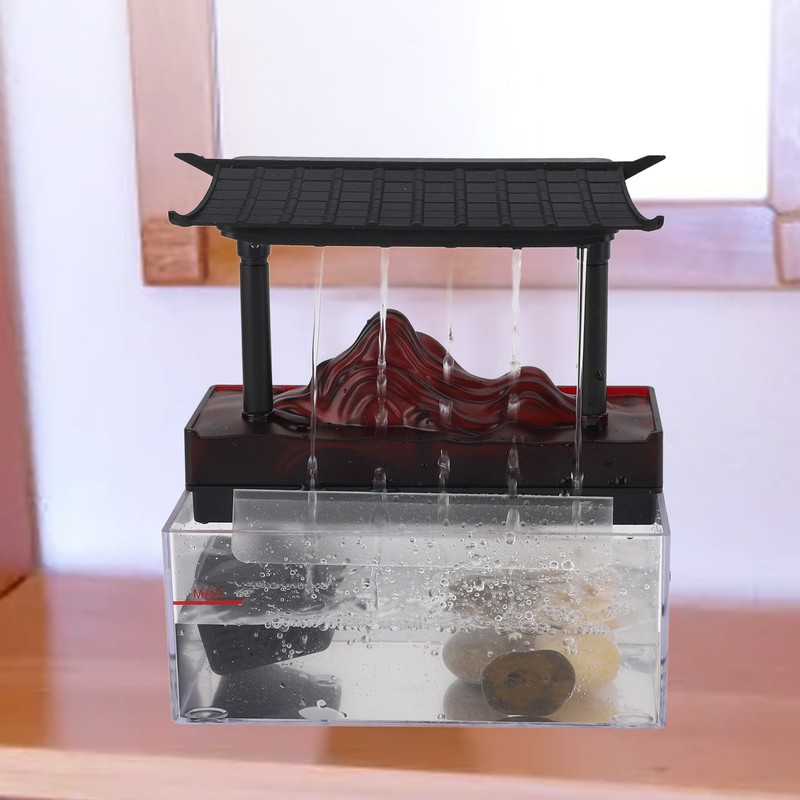 Tabletop Water Fountain USB LED Recurring Stream Plastic Indoor Fountain