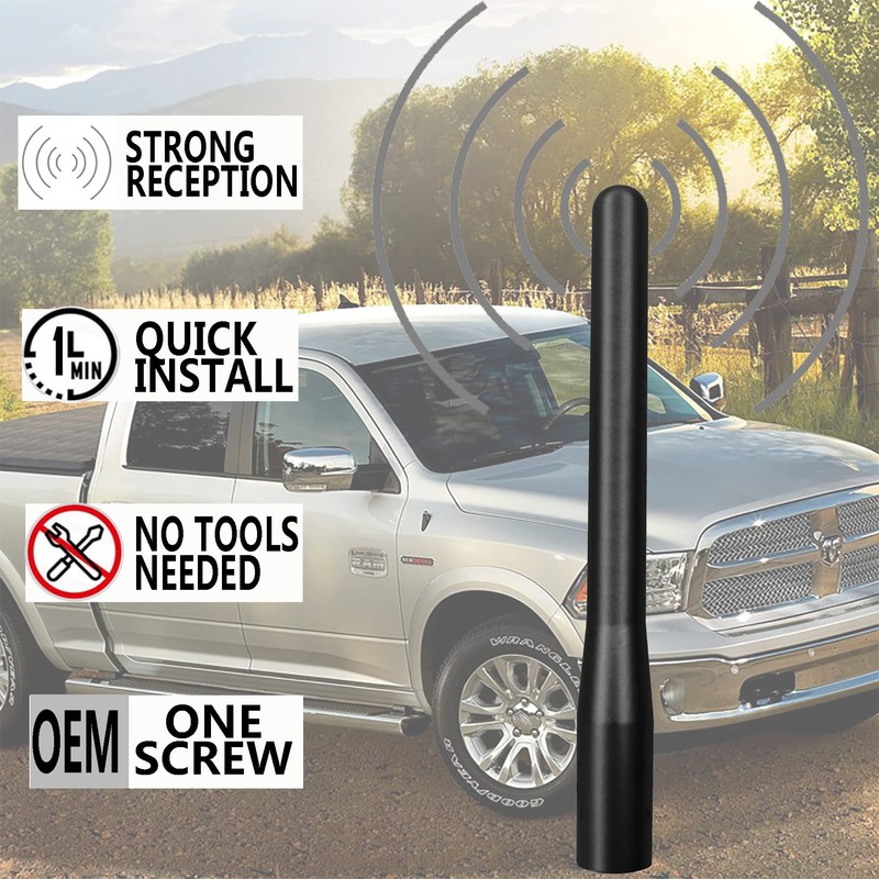 MINILAOMA 4 Inch Short Antenna for Dodge RAM 1500, 2500,