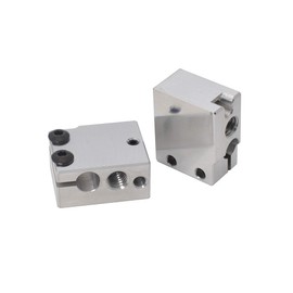 Bloque calefactor de aluminio mejorado para Volcano Hotend PT100 Sensor de cartucho DDB extrusor impresora 3D (aluminio)