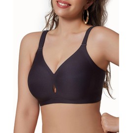 YARNAXA Wireless Full Coverage Bras for Women Seamless Push Up Bralettes No Underwire Comfortable Supportive Everyday Bra Black