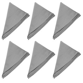 Pack of 6 Textile Napkins 45 x 45 cm 100% Cotton Hemmed on 4 Sides Grey
