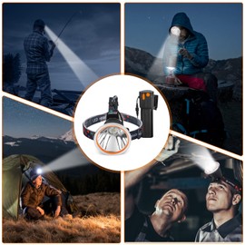 Venlon High Power LED Headlamp Separation Design Outdoor Head Lamps Waterproof&Rechargeable Long Distance Headlight for Camping Hiking FishingHunting (Yellow Light)