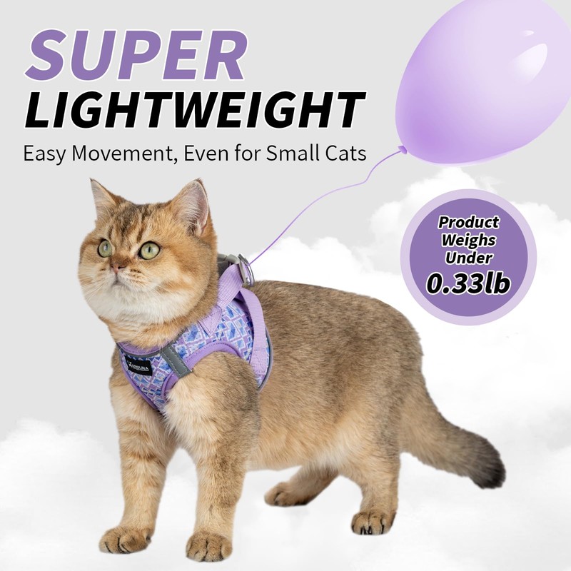 Arblina Soft Mesh Kitten Harness and Leash Set for Walking,