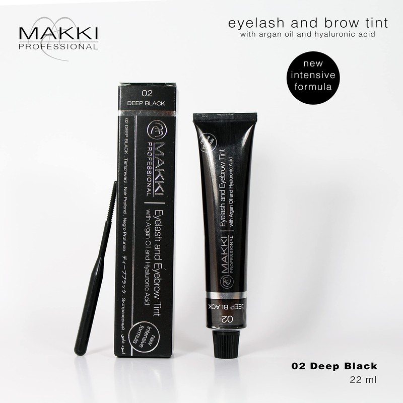 02 Deep Black Makki Professional Intensive Eyelash and eyebrow tint
