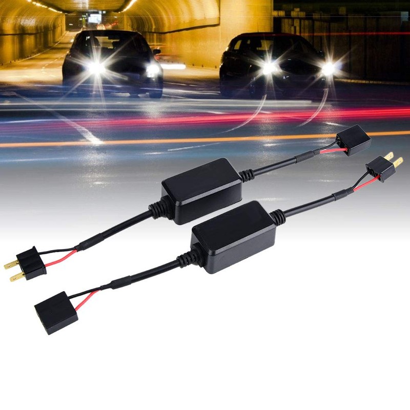 Qiilu 2pcs Car H7 LED Headlight Canbus Decoder Anti Flicker