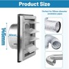 Ventilation Grille 150mm Stainless Steel Air Vents Cover, Louvered Grille
