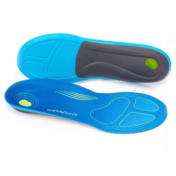 Superfeet RUN Comfort Thin Orthotic Insoles - Low to Medium Arch Support for Running Shoes - 5.5-7 Men / 6.5-8 Women