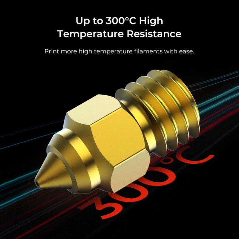 Creality Brass Nozzle Kit High Hardness 300℃ Temperature Resistance Smooth