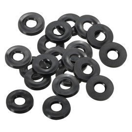 PATIKIL M5 Rubber Flat Washer, 20 Pack 5mm ID 11mm OD 1.5mm Thick Sealing Spacer Gasket Ring for Faucet Pipe Water Hose Fastener Bolt, Black