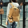 Style Design Backpack Daily Corduroy Casual Doll Brown/ONESIZE