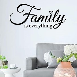 YOYOJOY Family is Everything Wall Decals Quote Home Decor Art Quote Decals Wall Art Stickers Decal Home Decor(Black)