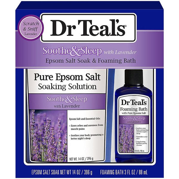 Dr Teal's Soothe & Sleep with Lavender 2-Piece Bath Travel Gift Set