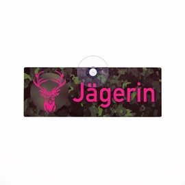 Wilde Hilde Original Jagdin Hunting Sign with Suction Cup - Car Sign with Suction Cup for Hunting Vehicle