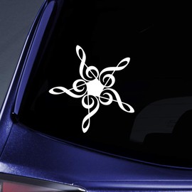 Treble Clef Star Sticker Decal Notebook Car Laptop 5.5" (White)
