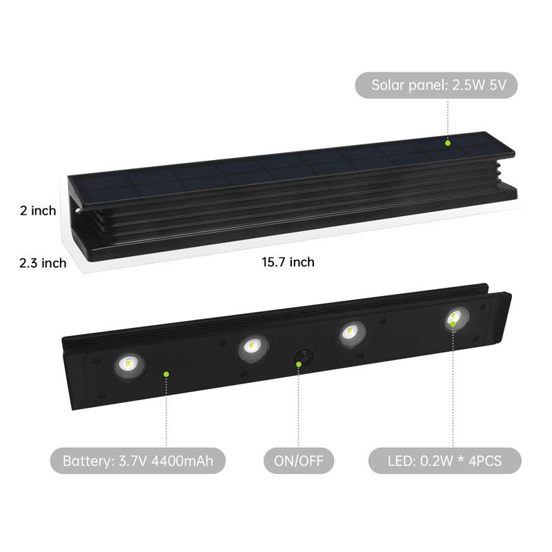 Solar Sign Light Outdoor Bright LED 6000K White Dusk to