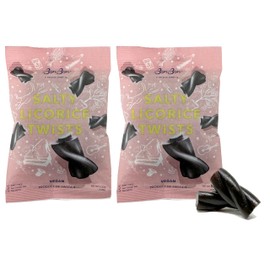 Bon Bon Swedish Candy Salty Licorice Twists Vegan Candy, Salt Licorice Candy from Sweden 4.2 Ounce (Pack of 2)
